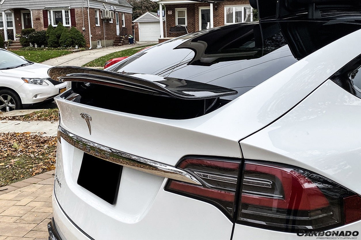 2016 - 2021 Tesla Model X SUV RZS Style Carbon Fiber Trunk Spoiler